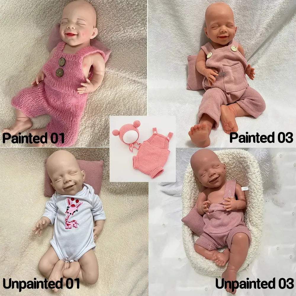 Image of Reborn Baby Dolls 18'' 2.76Kg Small Girl 100% Full Body Silicone