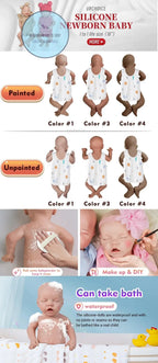 Image of Reborn Baby Dolls 18" Newborn Silicone Reborn Baby Handmade Painted