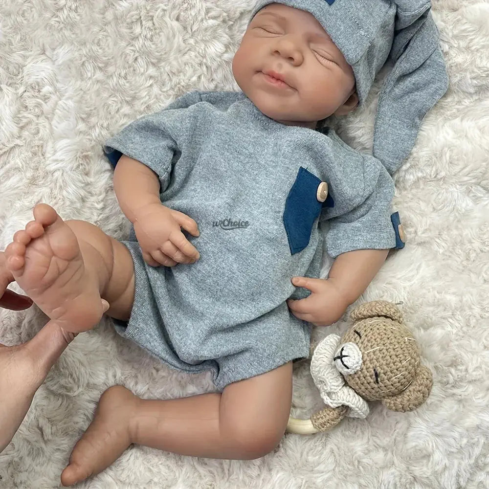 Image of Reborn Baby Dolls 18" Newborn Silicone Reborn Baby Handmade Painted