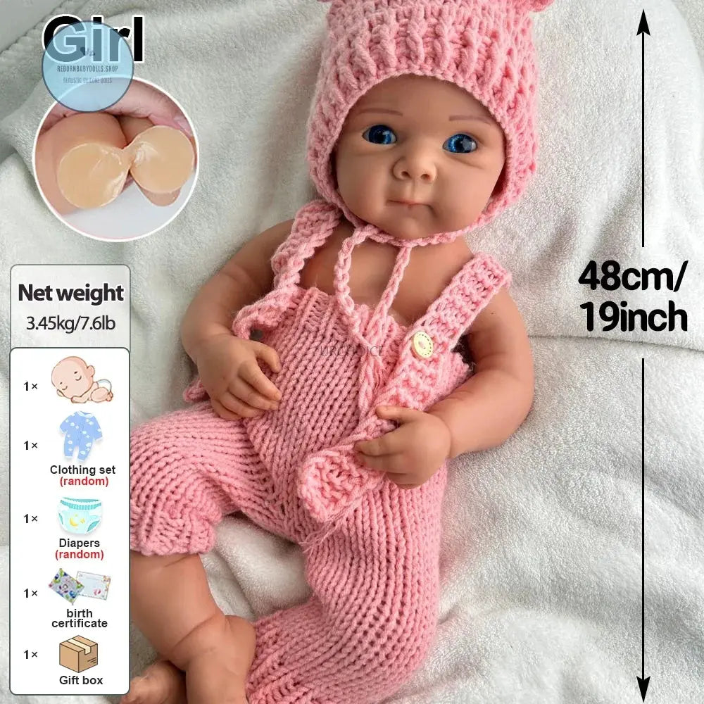 Image of Reborn Baby Dolls 19Inch High-Simulation Flexible Silicone Reborn