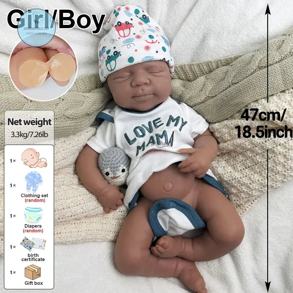 Image of Reborn Baby Dolls 19Inch Lifelike Silicone Reborn Baby Girl & Boy