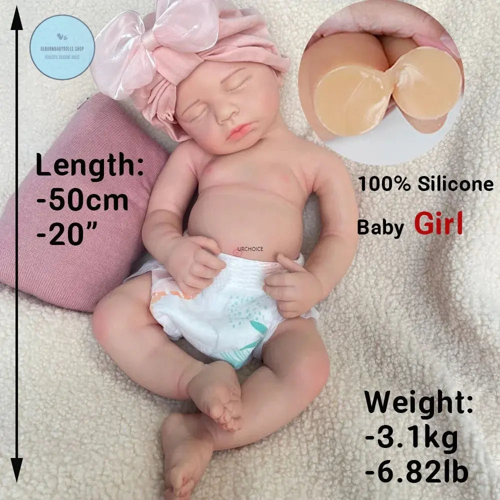 Image of Reborn Baby Dolls 20Inch Handamde Full Body Soft Silicone Reborn Baby