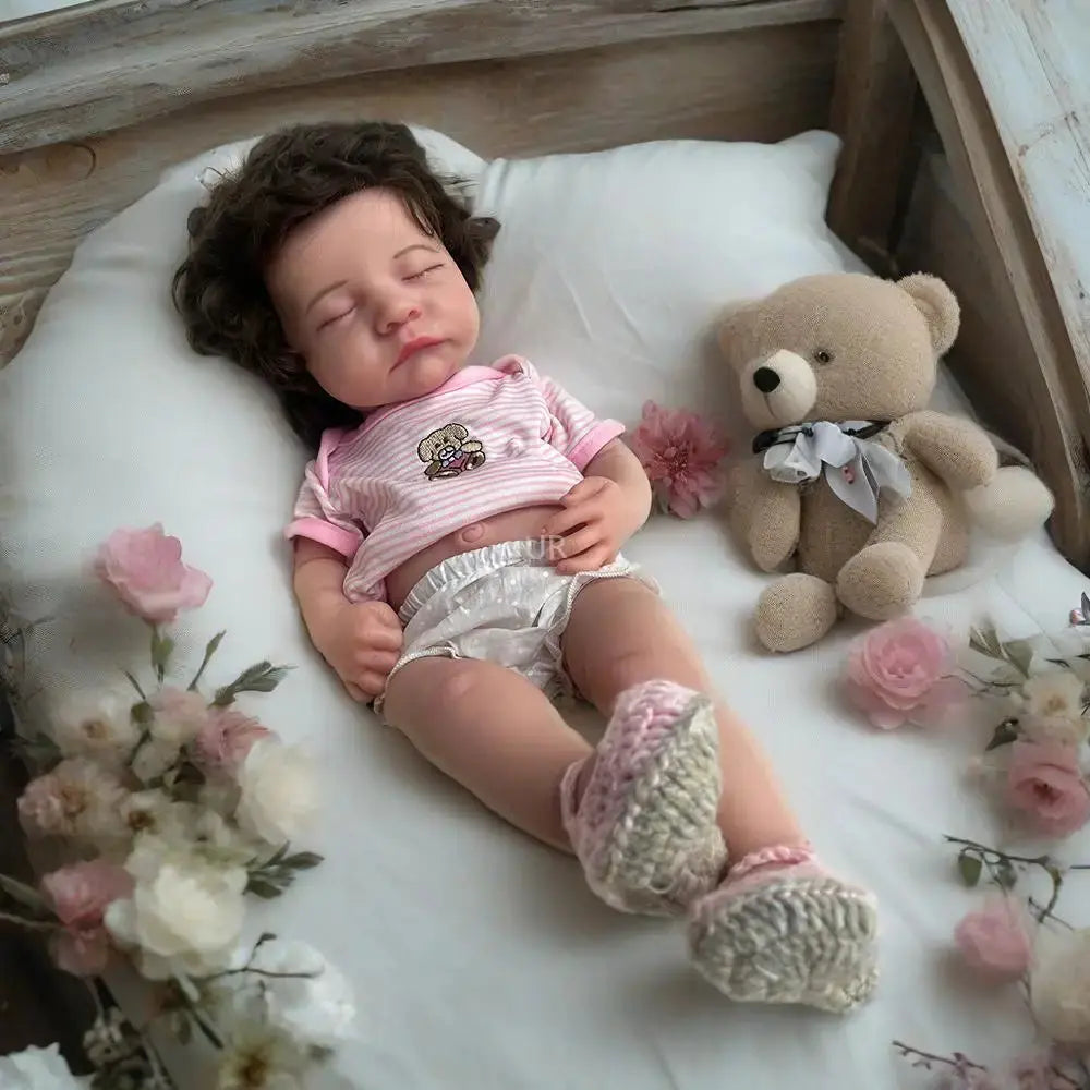 Image of Reborn Baby Dolls 20Inch Handmade Silicone Reborn Baby Girl Rooted