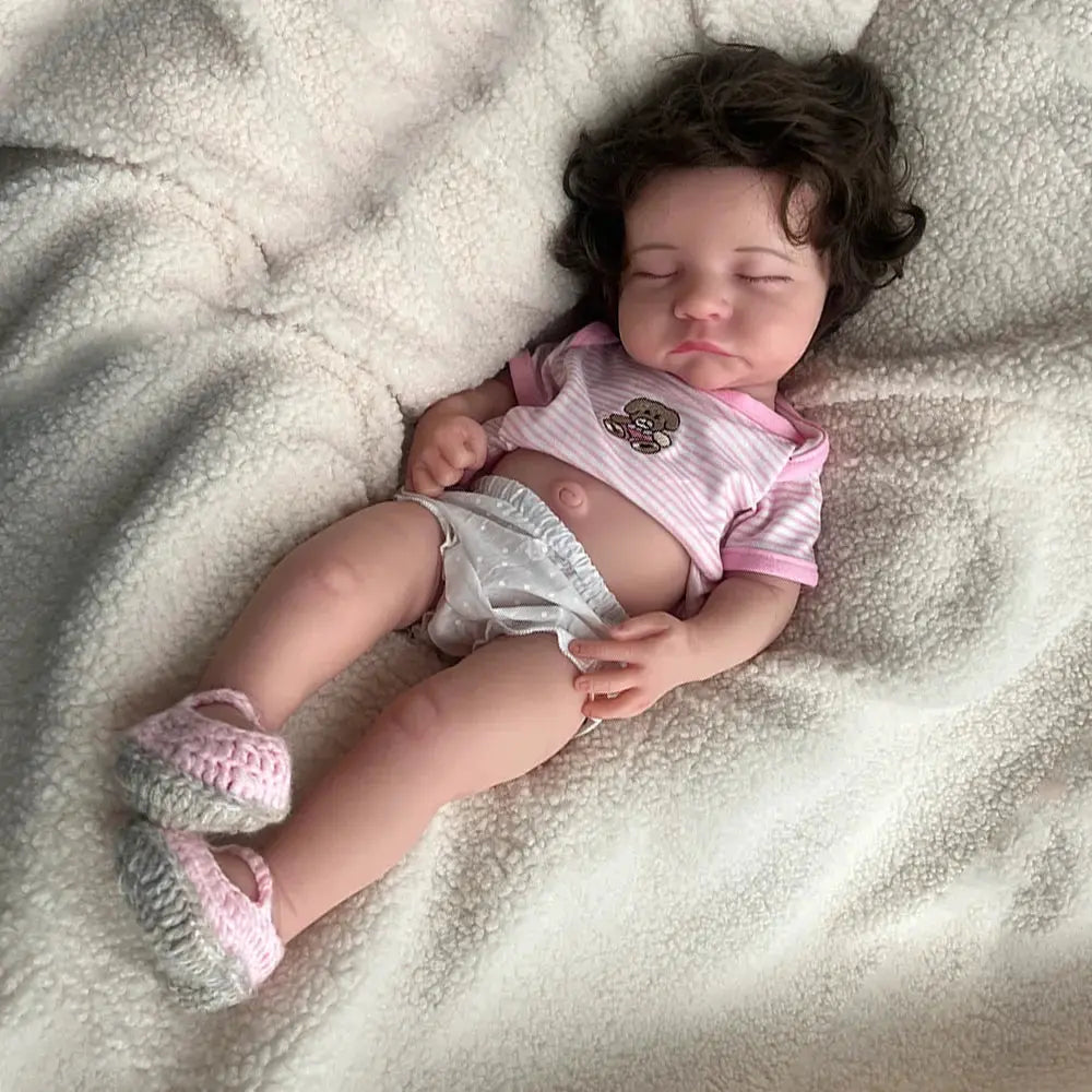 Image of Reborn Baby Dolls 20Inch Handmade Silicone Reborn Baby Girl Rooted