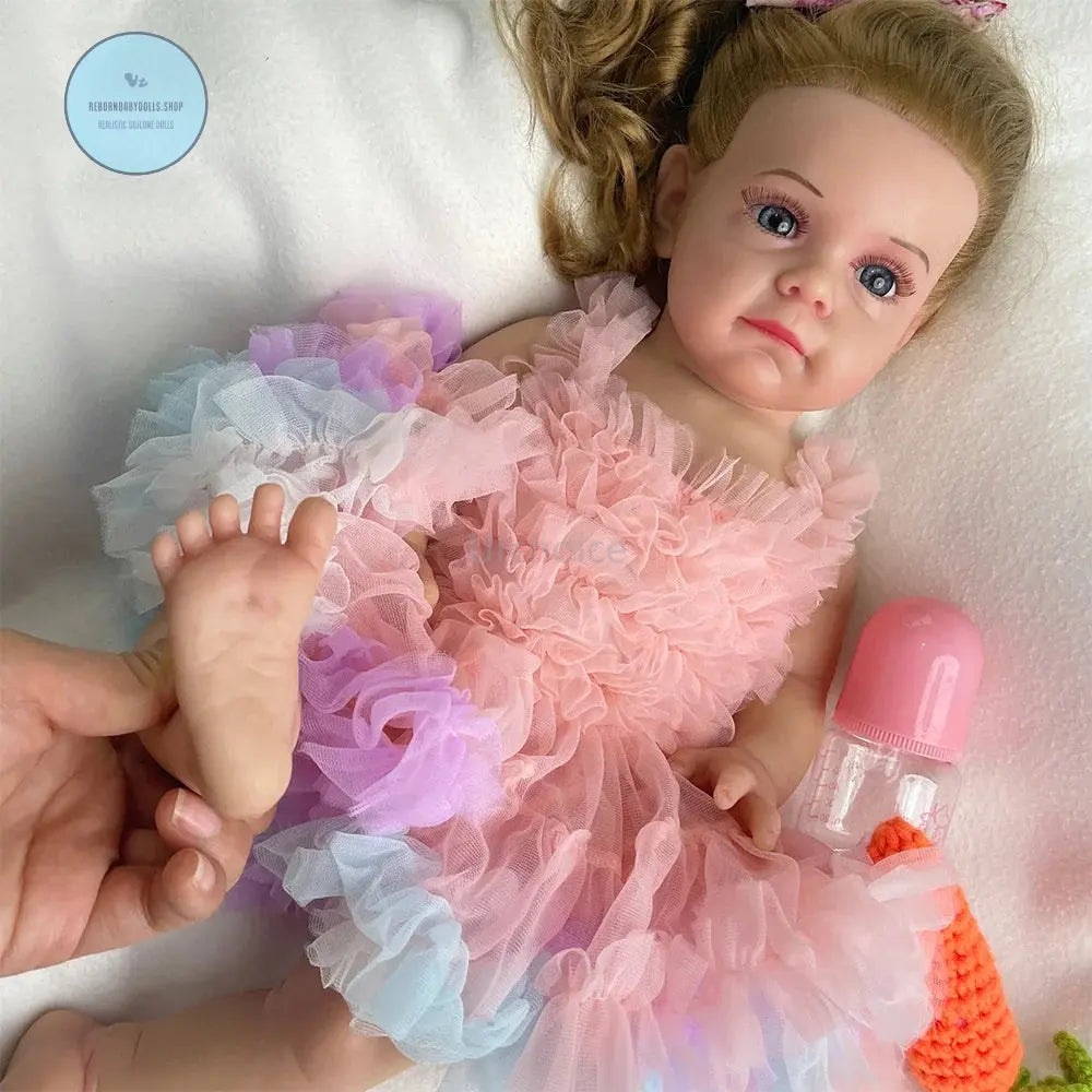 Image of Reborn Baby Dolls 20Inch Silicone Reborn Baby Girl Rooted Hair
