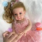 Image of Reborn Baby Dolls 20Inch Silicone Reborn Baby Girl Rooted Hair