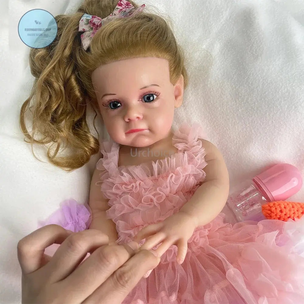 Image of Reborn Baby Dolls 20Inch Silicone Reborn Baby Girl Rooted Hair