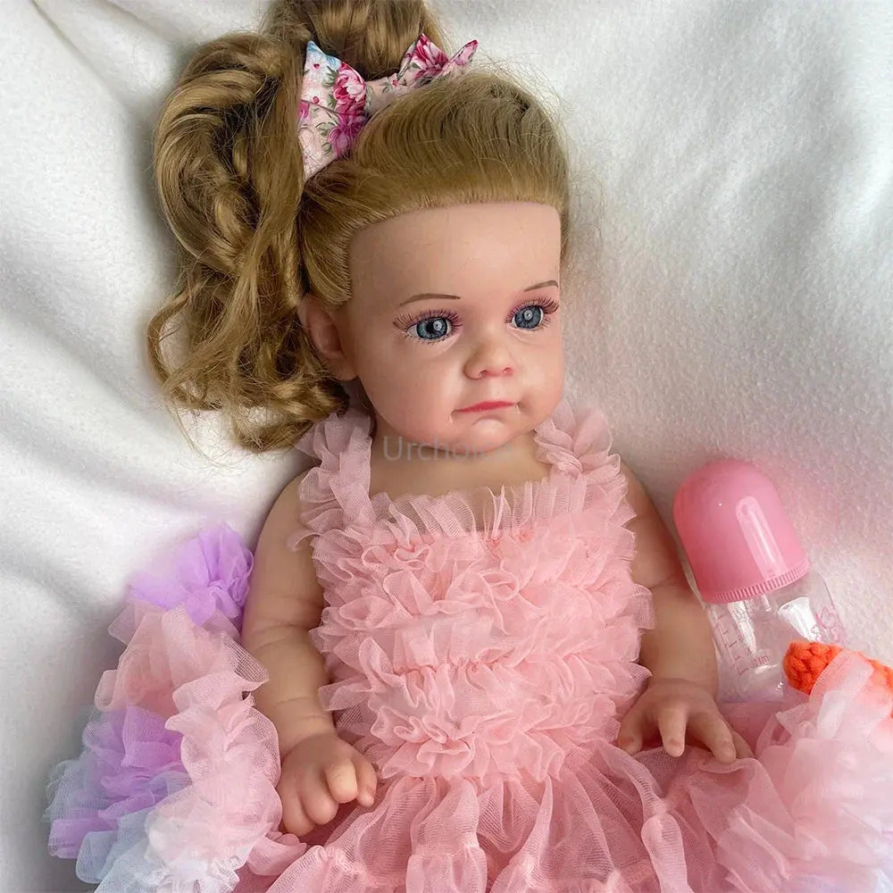 Image of Reborn Baby Dolls 20Inch Silicone Reborn Baby Girl Rooted Hair