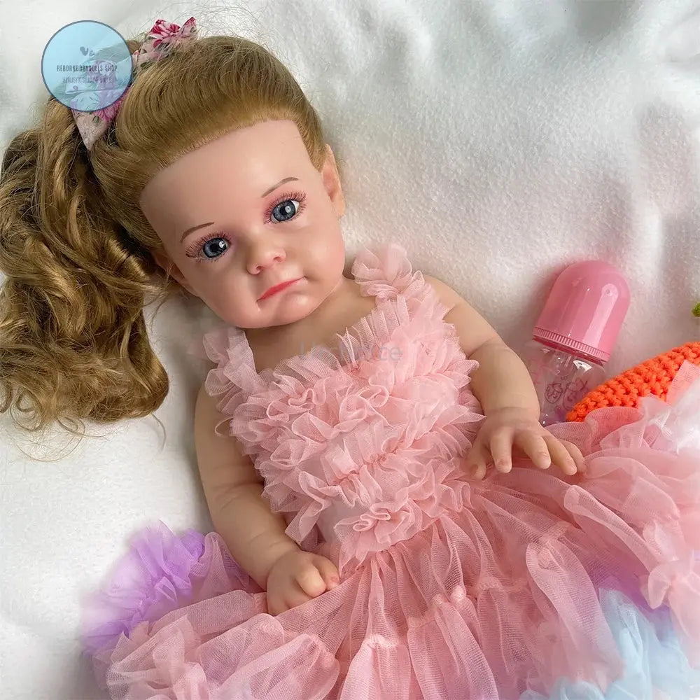 Image of Reborn Baby Dolls 20Inch Silicone Reborn Baby Girl Rooted Hair