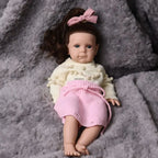 Image of Reborn Baby Dolls 20Inch Silicone Reborn Baby Girl Rooted Hair