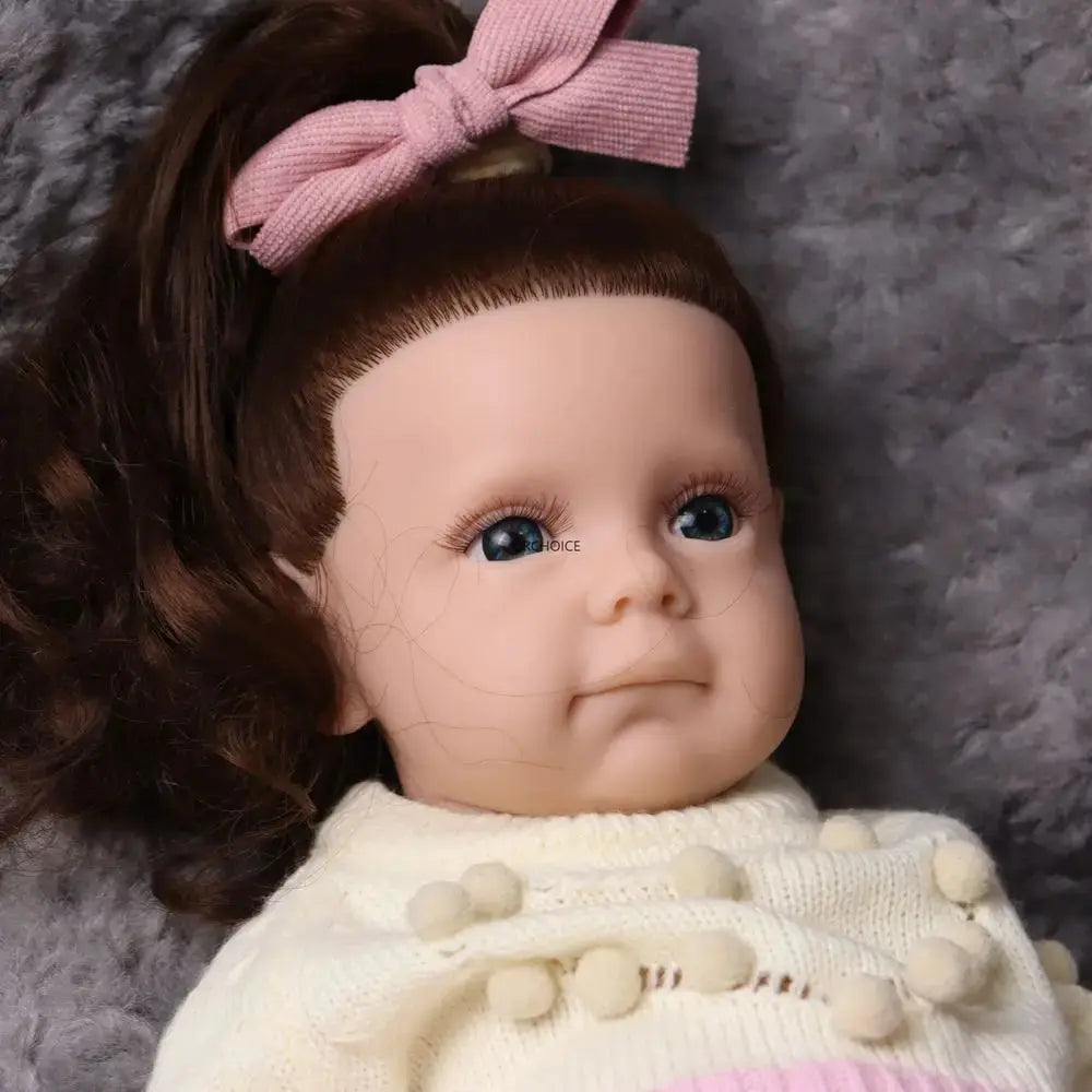 Image of Reborn Baby Dolls 20Inch Silicone Reborn Baby Girl Rooted Hair