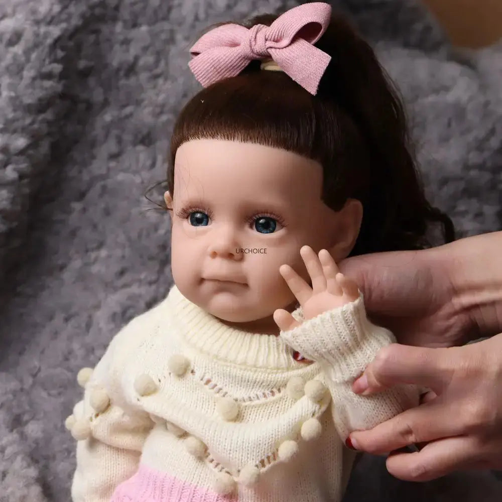 Image of Reborn Baby Dolls 20Inch Silicone Reborn Baby Girl Rooted Hair