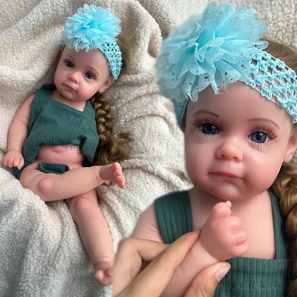 Image of Reborn Baby Dolls 20Inch Silicone Reborn Baby Girl Rooted Hair