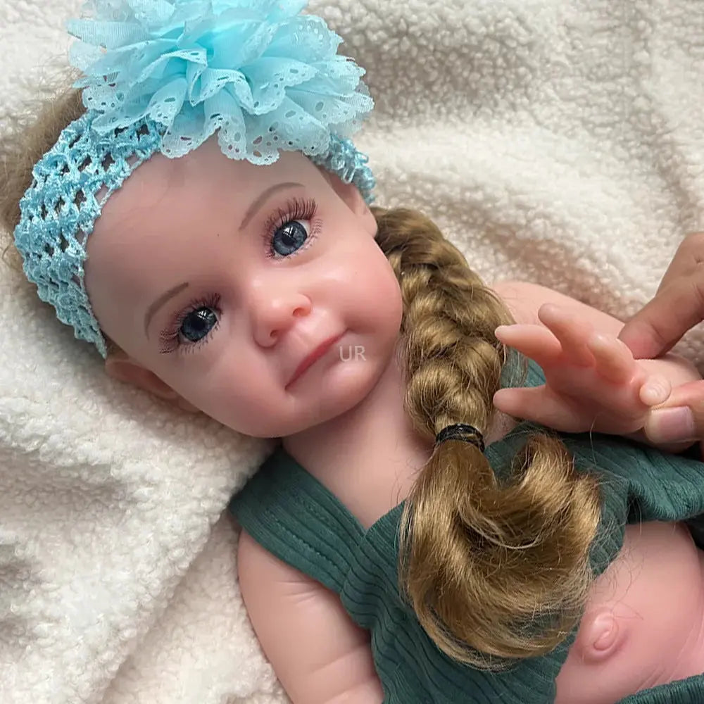 Image of Reborn Baby Dolls 20Inch Silicone Reborn Baby Girl Rooted Hair