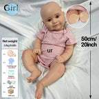 Image of Reborn Baby Dolls 20Inch Whole Silicone Reborn Cuddle Baby Girl 8.7Lb