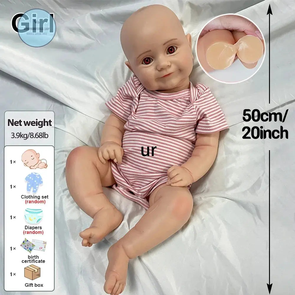 Image of Reborn Baby Dolls 20Inch Whole Silicone Reborn Cuddle Baby Girl 8.7Lb