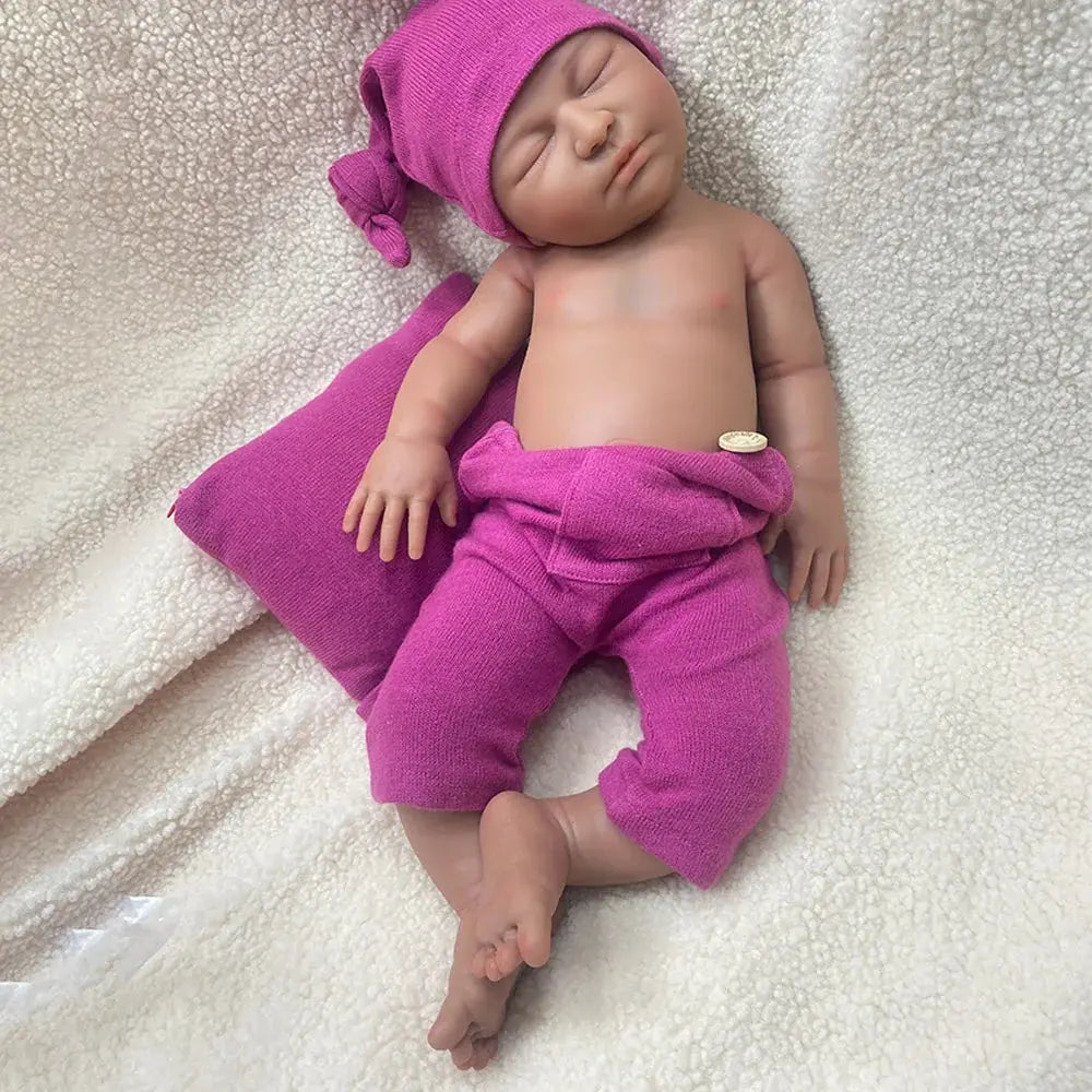 Image of Reborn Baby Dolls 22" Weighted Black Reborn Doll Soft Full Silicone
