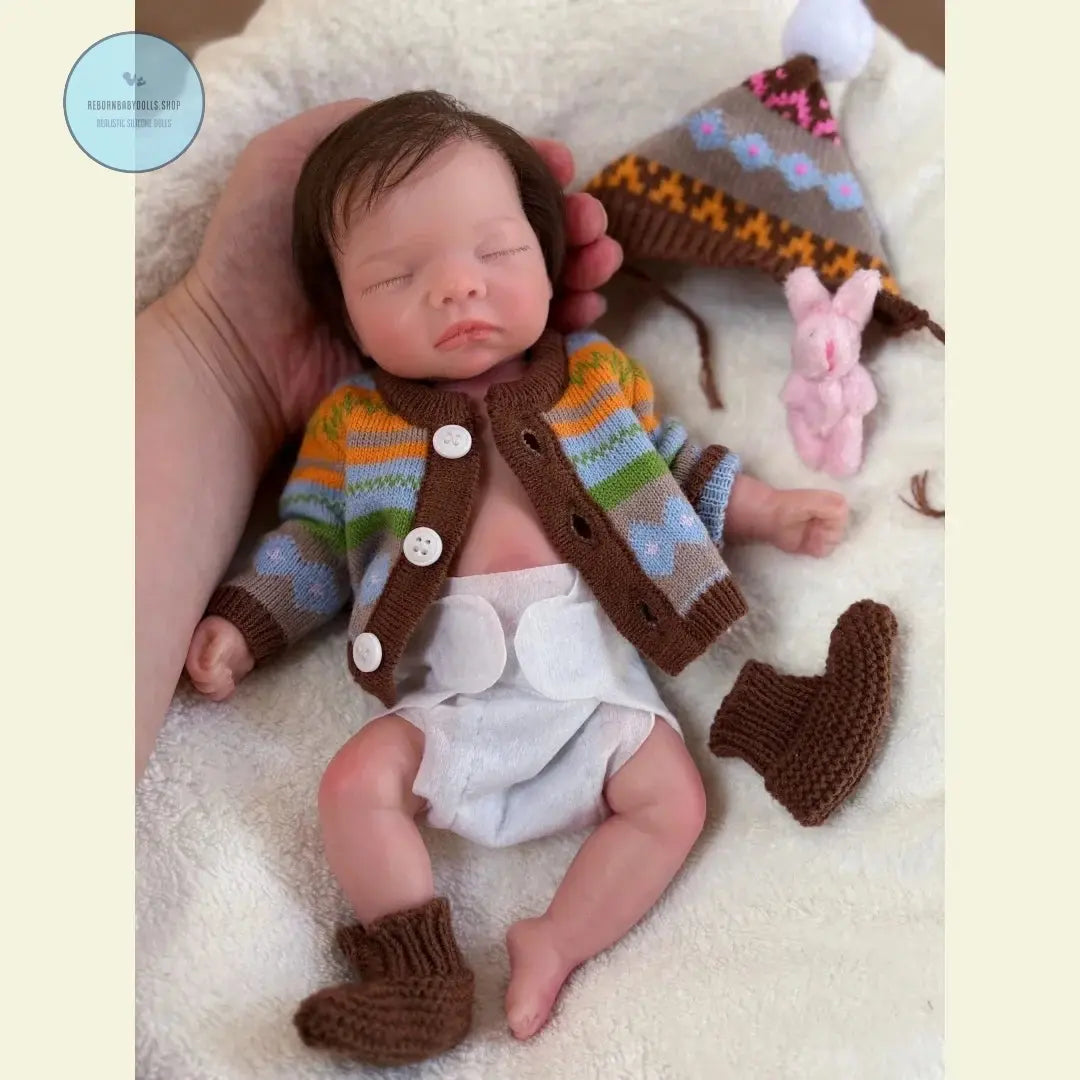 Image of Reborn Baby Dolls 26Cm Close Eyes Cuddly Whole Body Solid Silicone