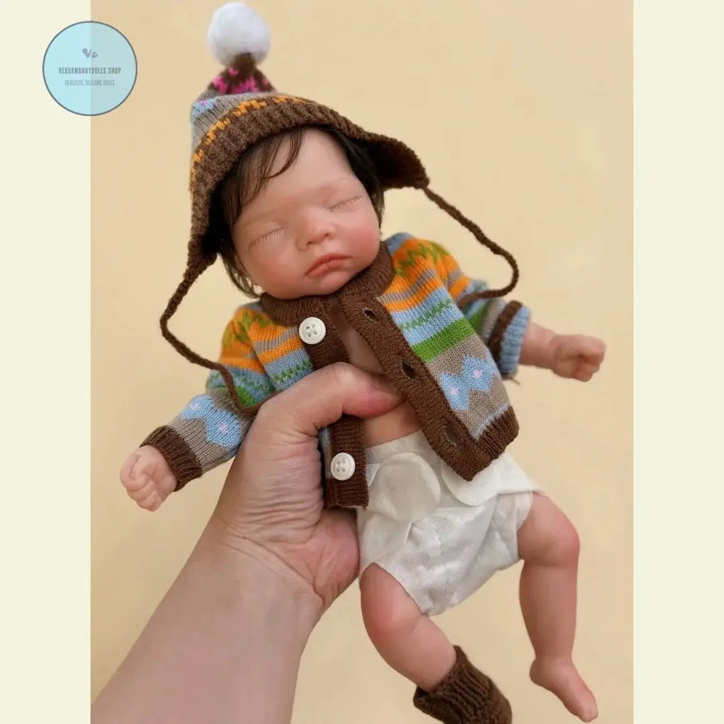 Image of Reborn Baby Dolls 26Cm Close Eyes Cuddly Whole Body Solid Silicone