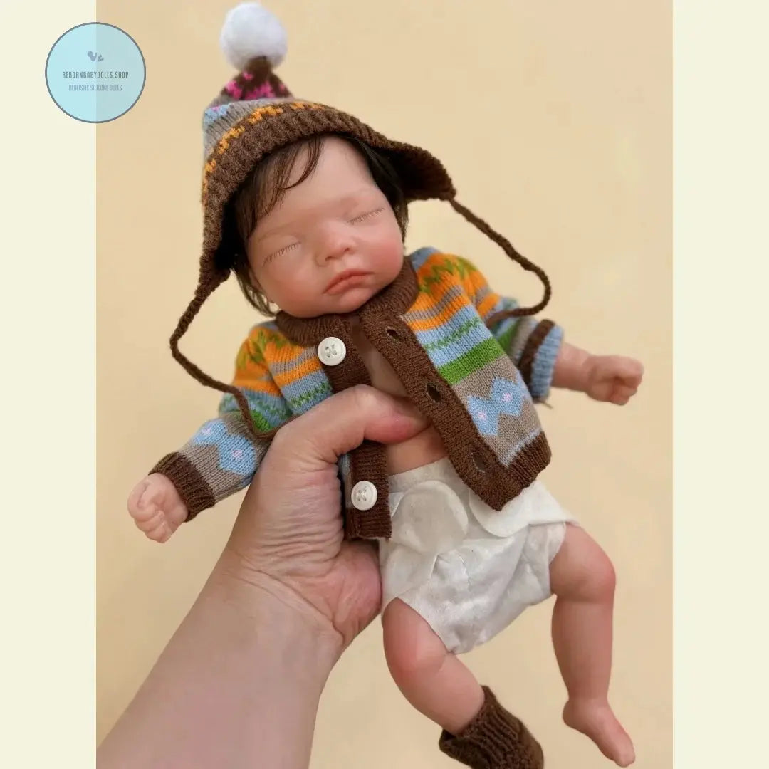 Image of Reborn Baby Dolls 26Cm Close Eyes Cuddly Whole Body Solid Silicone