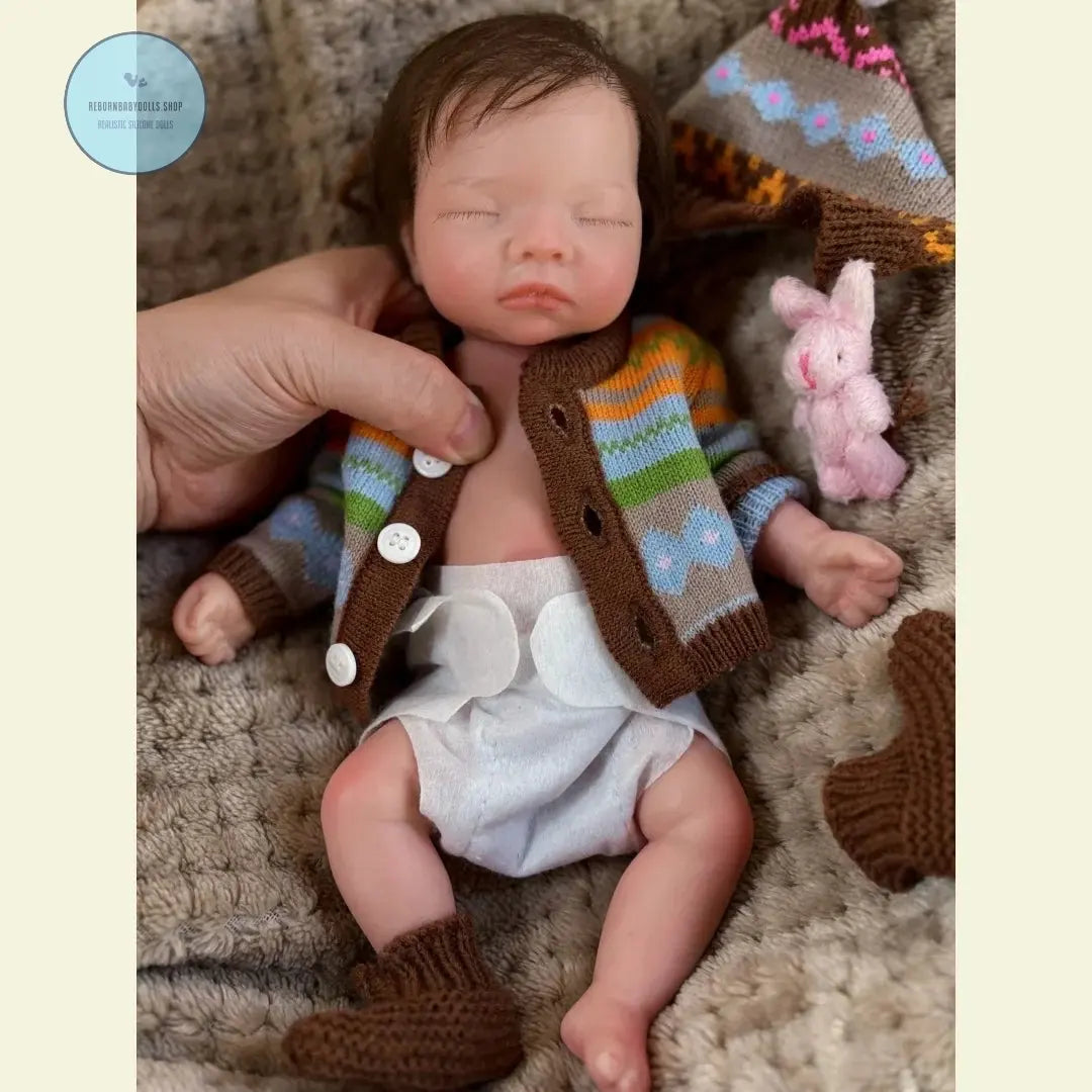 Image of Reborn Baby Dolls 26Cm Close Eyes Cuddly Whole Body Solid Silicone