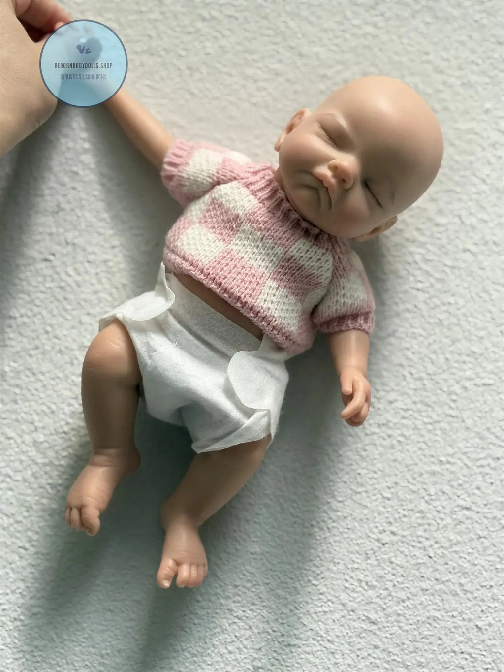 Image of Reborn Baby Dolls 28Cm Close Eyes Full Body Solid Silicone Bebe