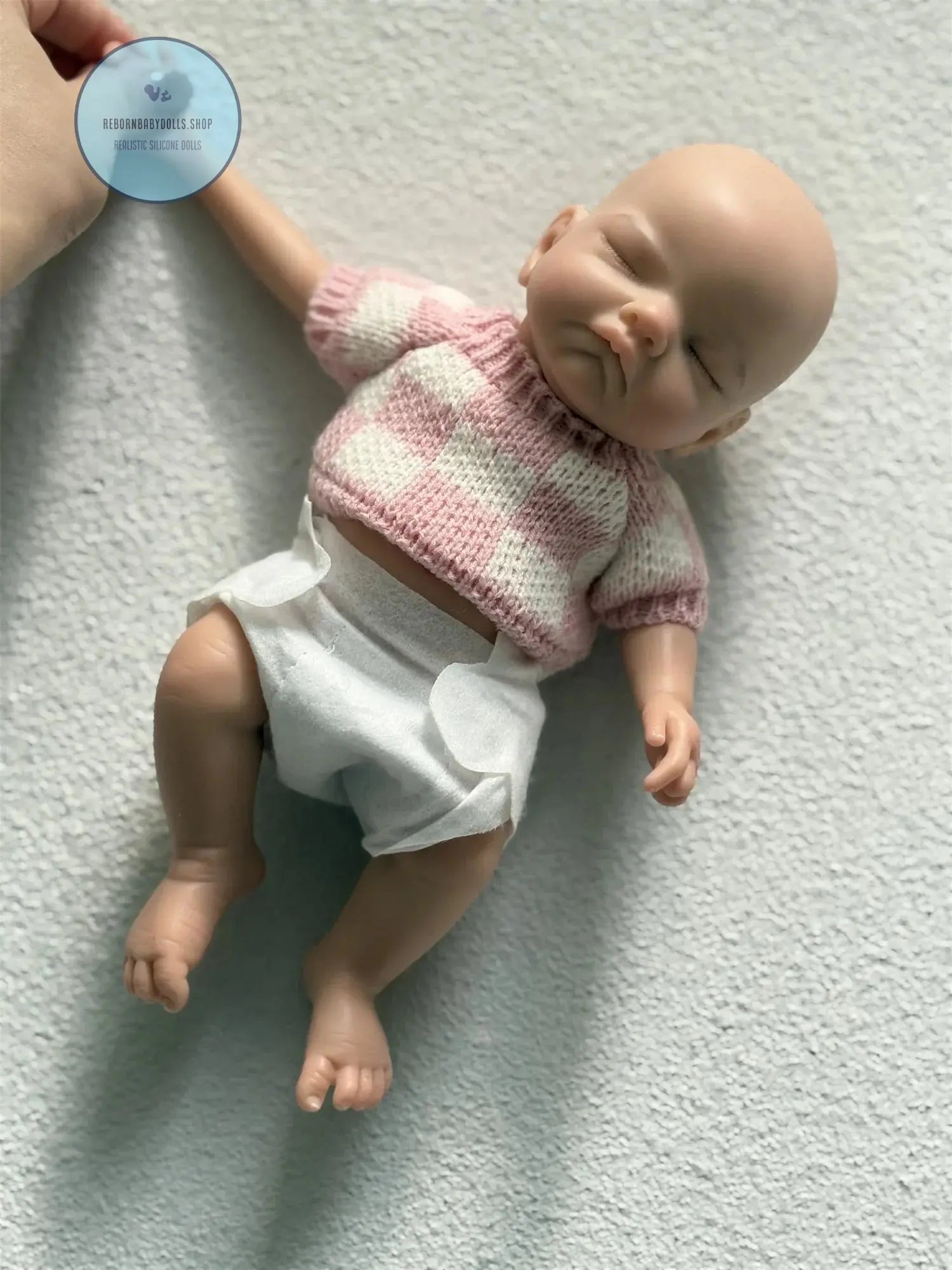 Image of Reborn Baby Dolls 28Cm Close Eyes Full Body Solid Silicone Bebe