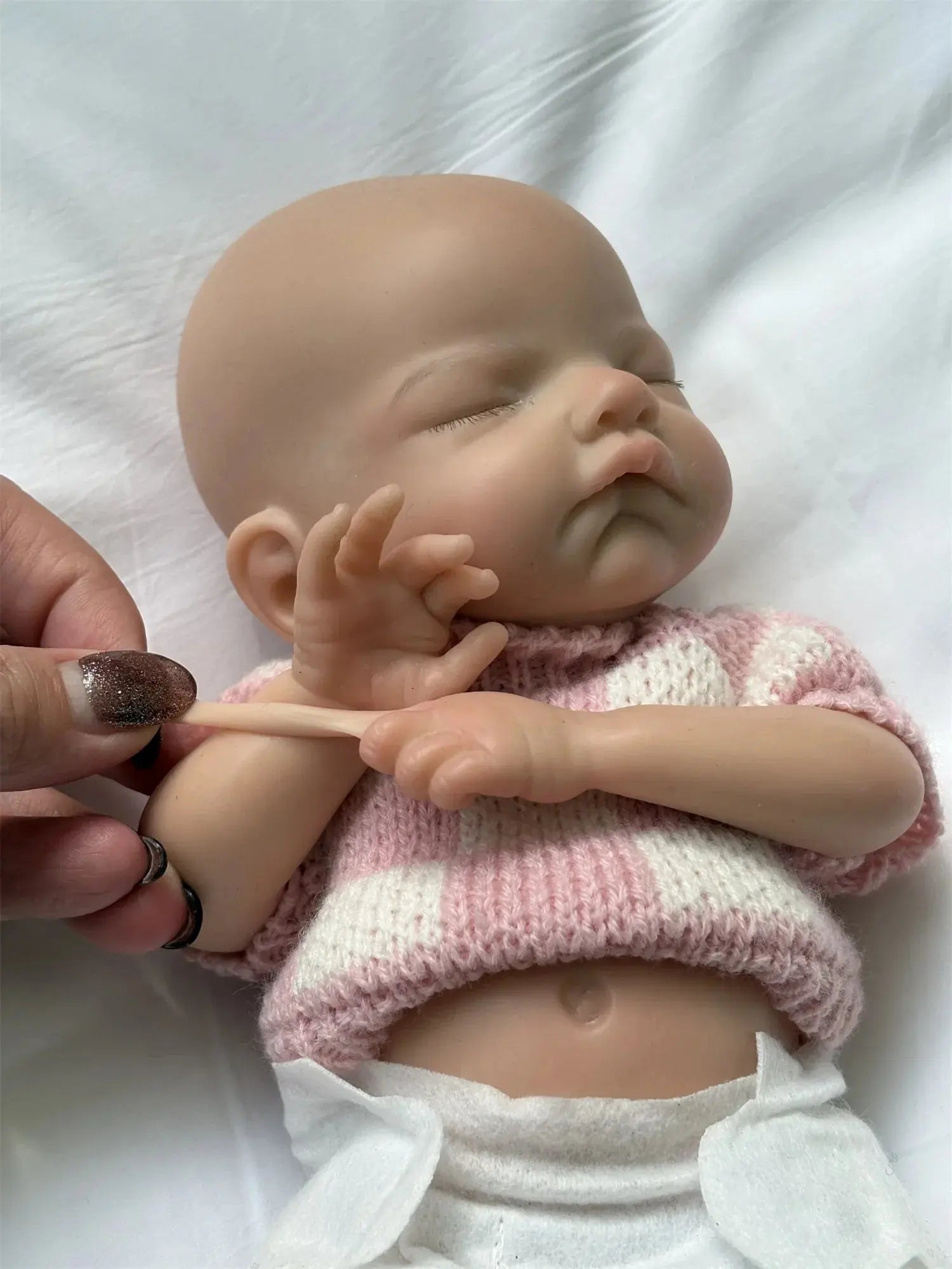 Image of Reborn Baby Dolls 28Cm Close Eyes Full Body Solid Silicone Bebe