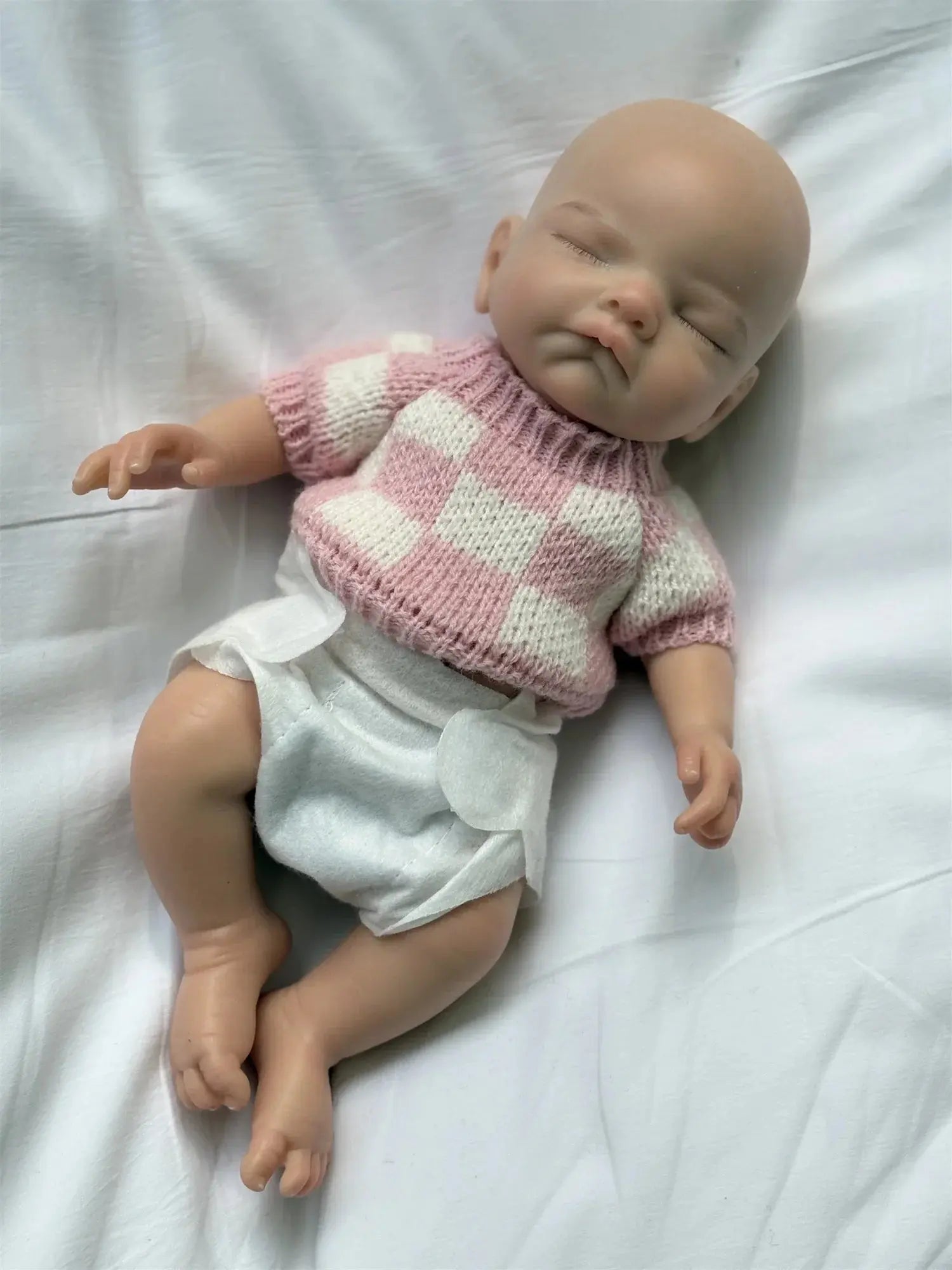 Image of Reborn Baby Dolls 28Cm Close Eyes Full Body Solid Silicone Bebe