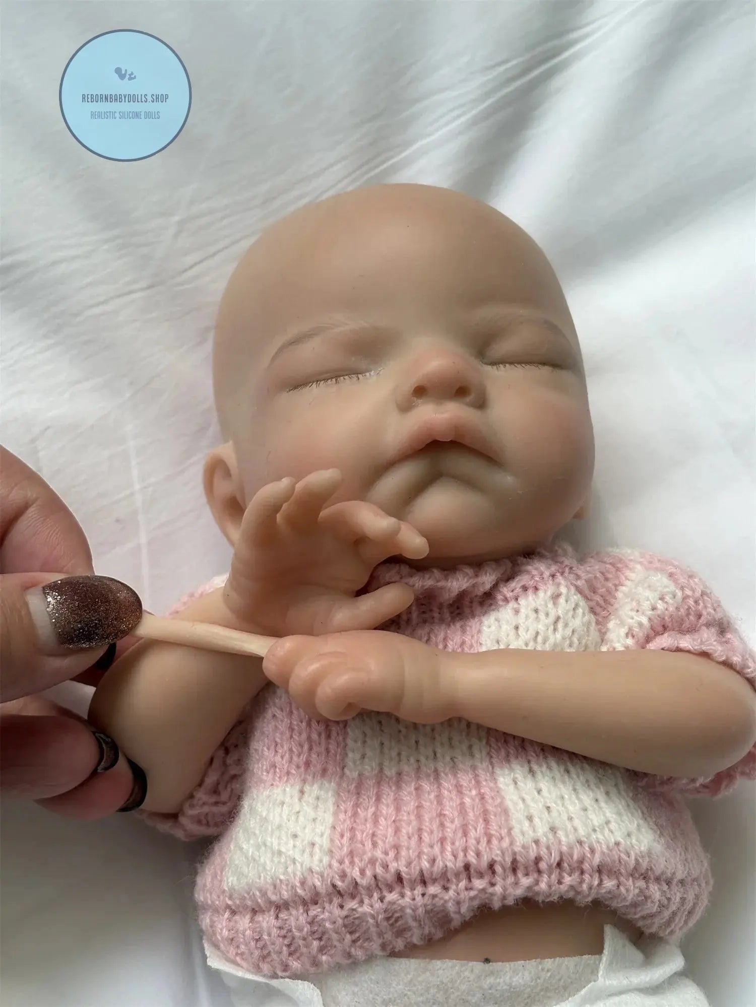 Image of Reborn Baby Dolls 28Cm Close Eyes Full Body Solid Silicone Bebe