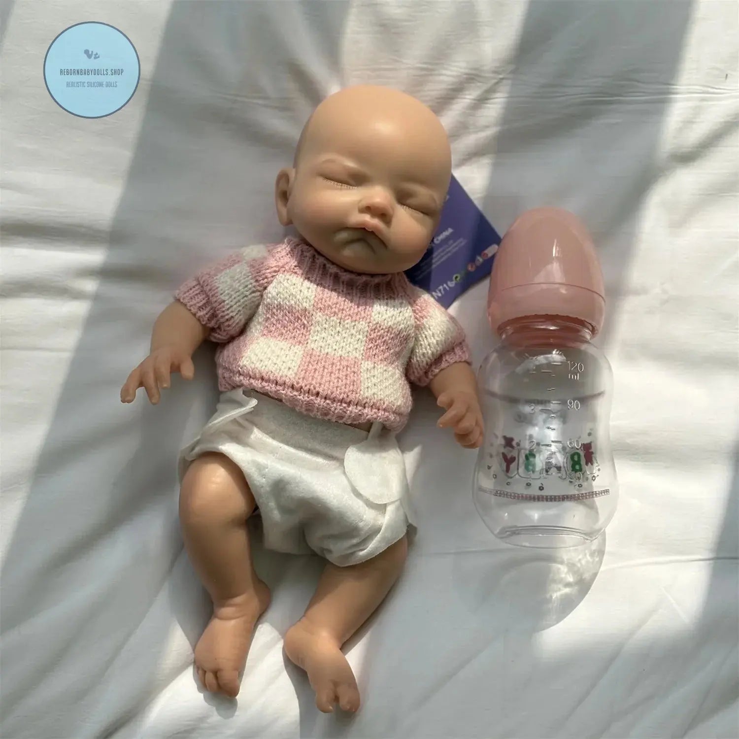 Image of Reborn Baby Dolls 28Cm Close Eyes Full Body Solid Silicone Bebe