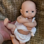 Image of Reborn Baby Dolls 28Cm Unpainted Open Eyes Solid Silicone Girl Doll