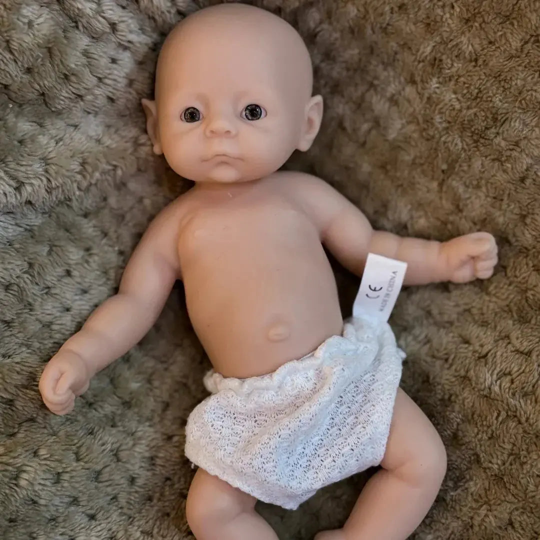 Image of Reborn Baby Dolls 28Cm Unpainted Open Eyes Solid Silicone Girl Doll