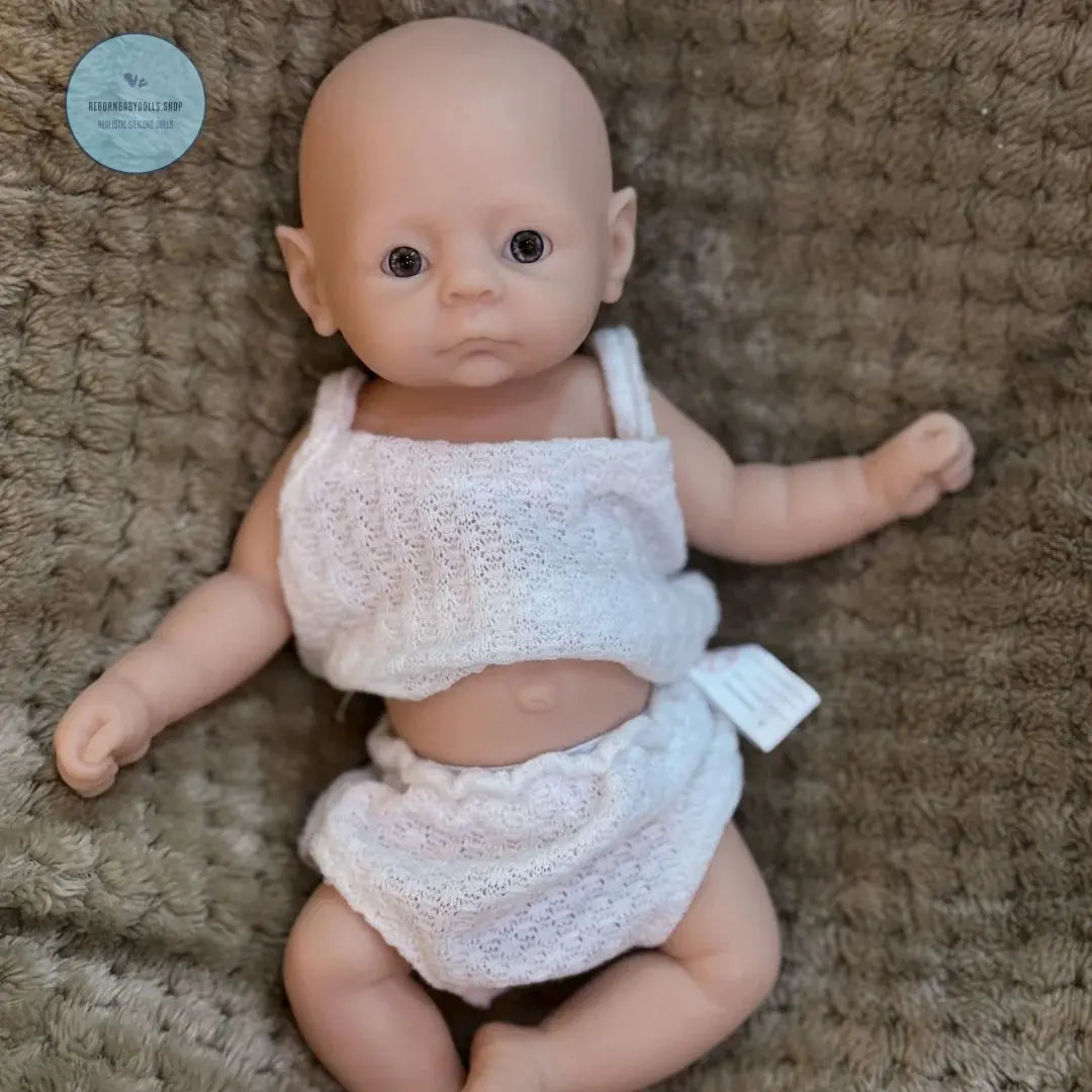 Image of Reborn Baby Dolls 28Cm Unpainted Open Eyes Solid Silicone Girl Doll
