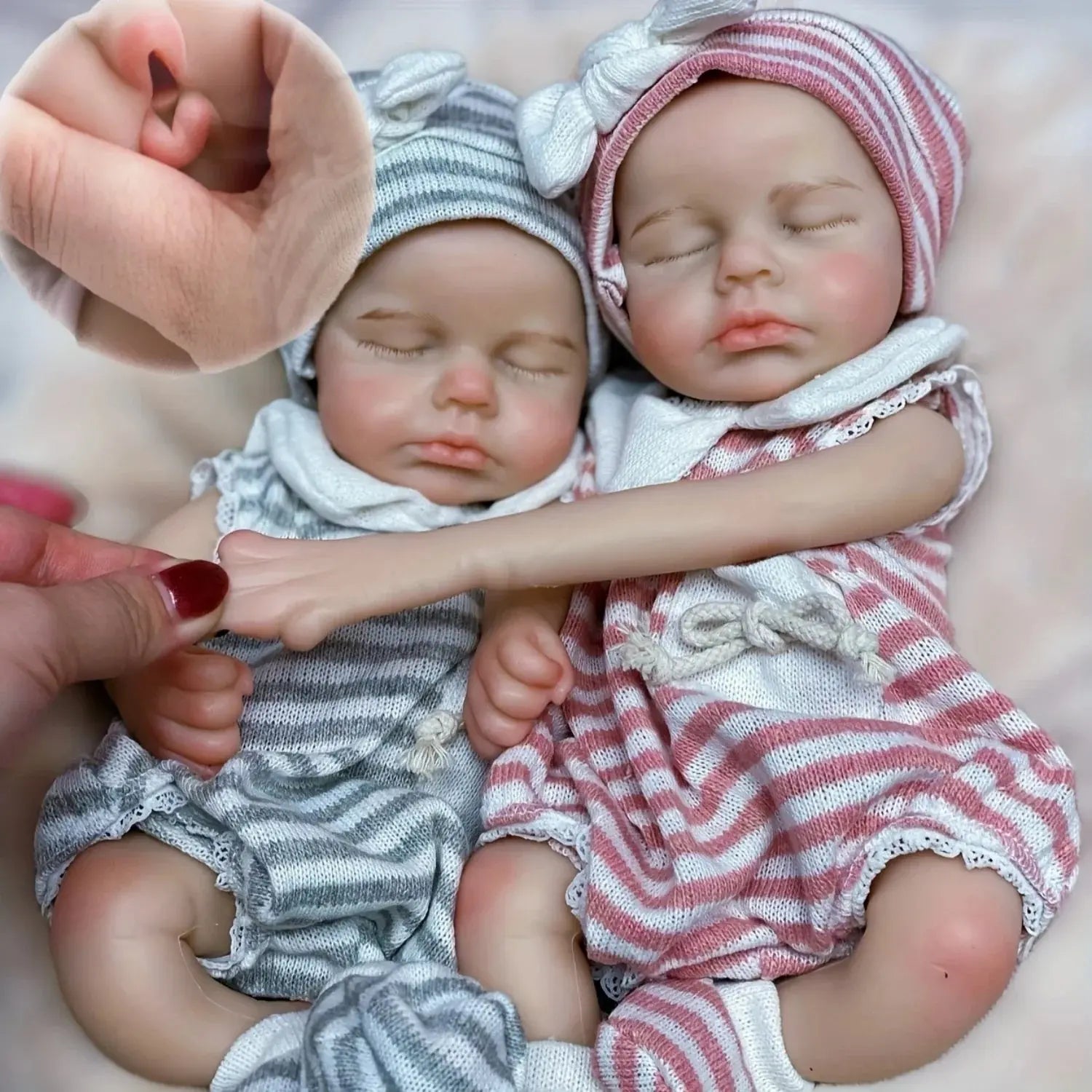 Image of Reborn Baby Dolls 33Cm Can Open Mouth Full Body Solid Silicone Loulou