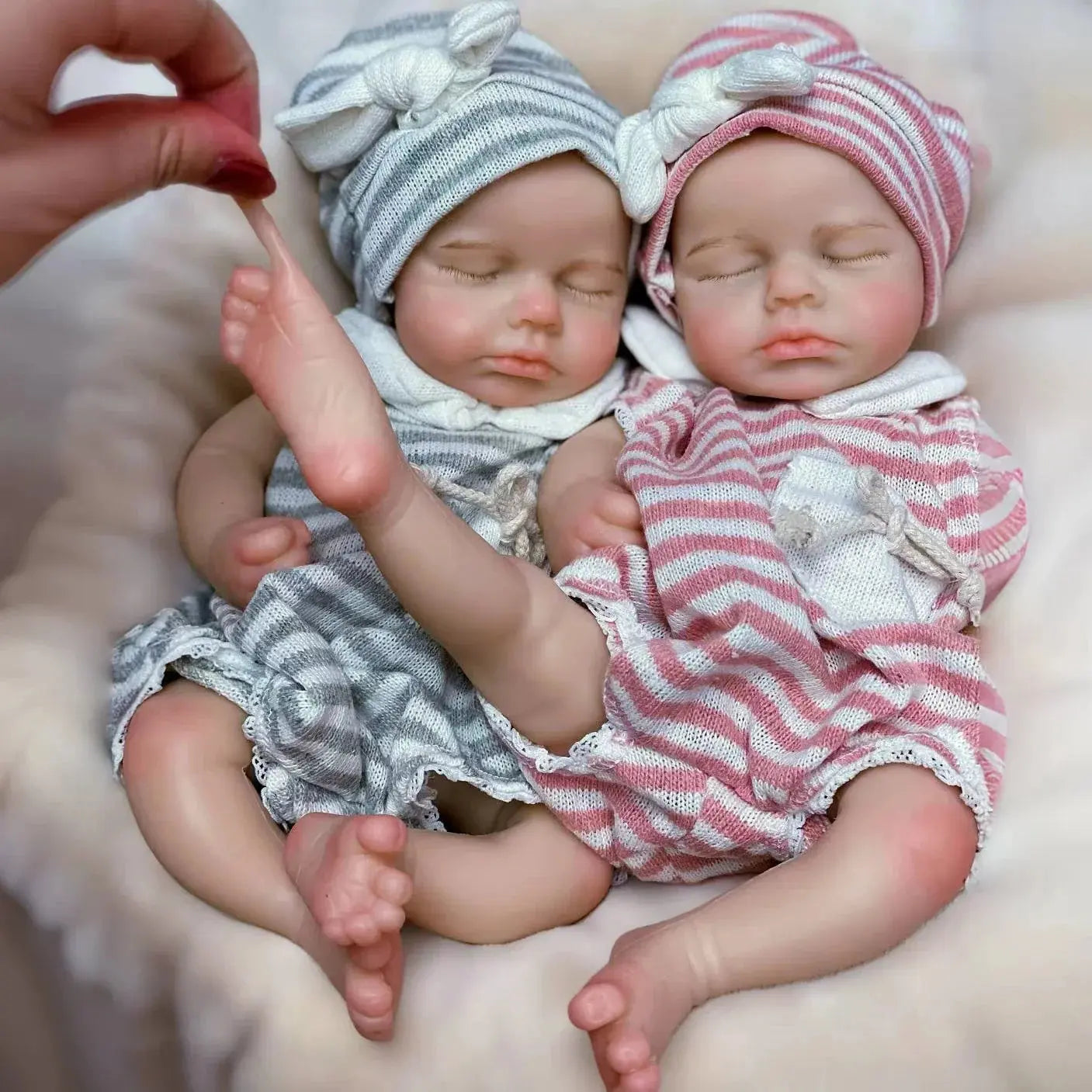 Image of Reborn Baby Dolls 33Cm Can Open Mouth Full Body Solid Silicone Loulou
