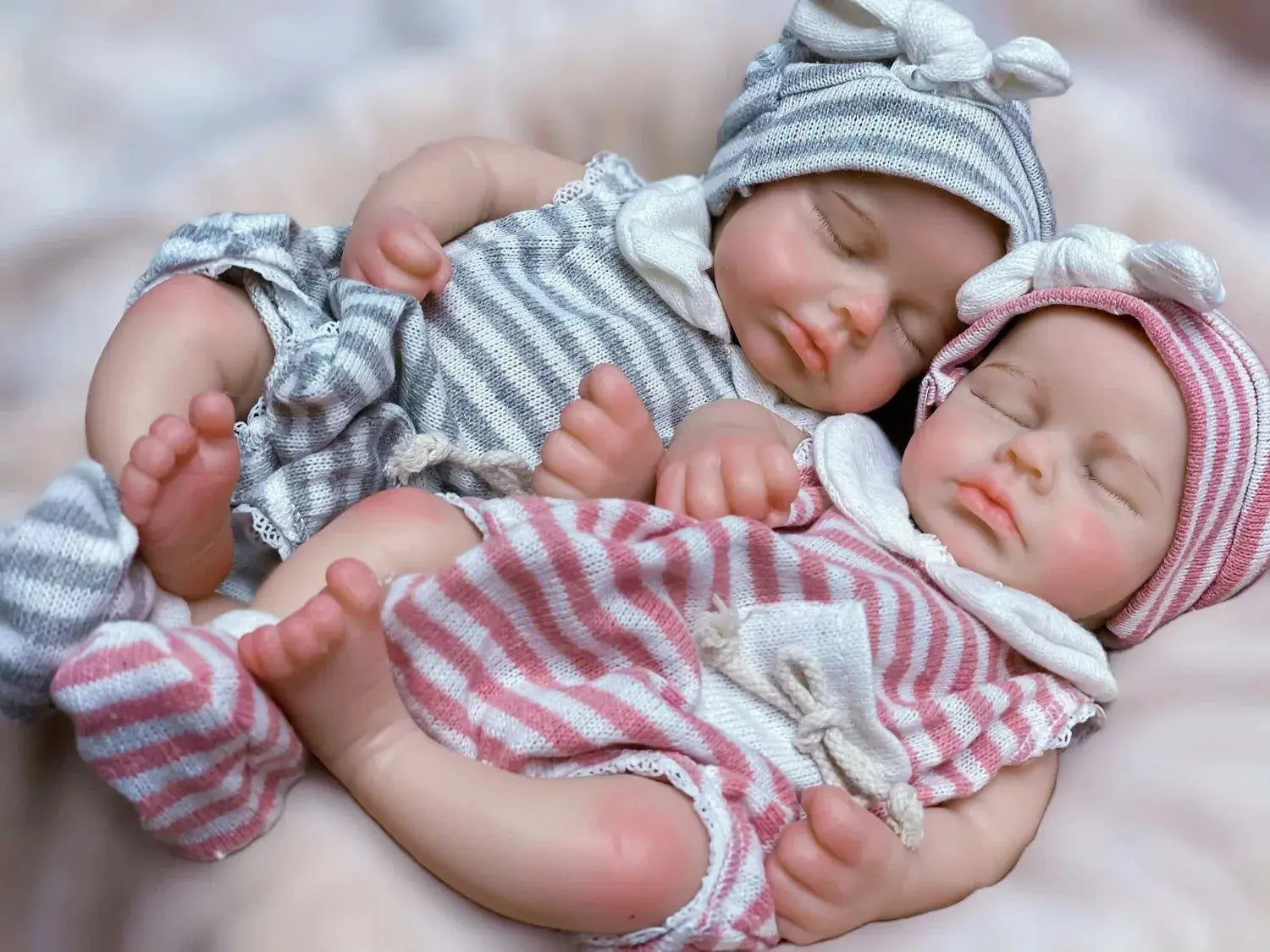 Image of Reborn Baby Dolls 33Cm Can Open Mouth Full Body Solid Silicone Loulou