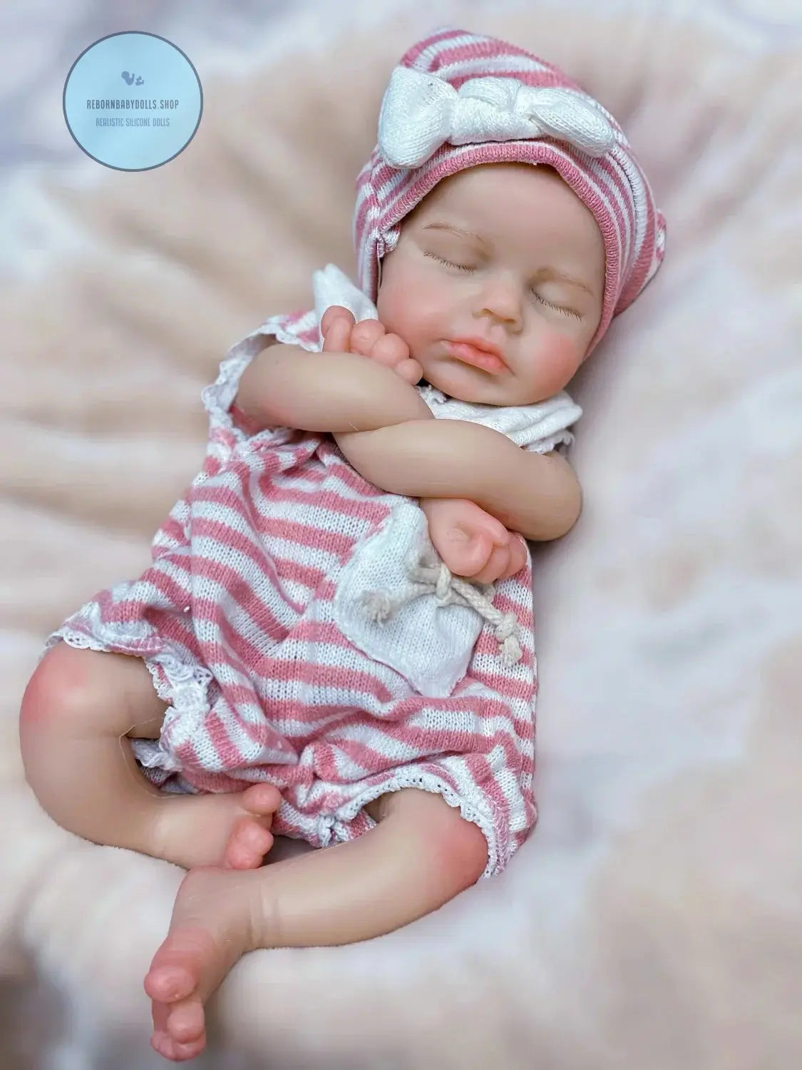 Image of Reborn Baby Dolls 33Cm Can Open Mouth Full Body Solid Silicone Loulou