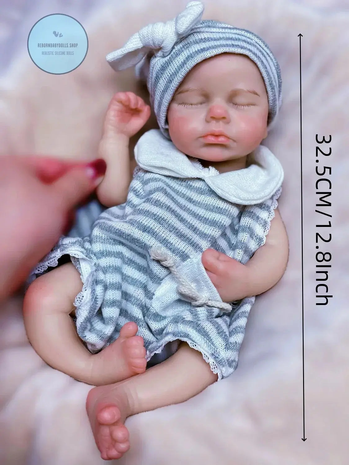 Image of Reborn Baby Dolls 33Cm Can Open Mouth Full Body Solid Silicone Loulou