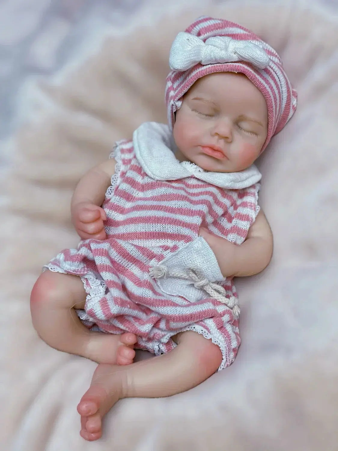 Image of Reborn Baby Dolls 33Cm Can Open Mouth Full Body Solid Silicone Loulou
