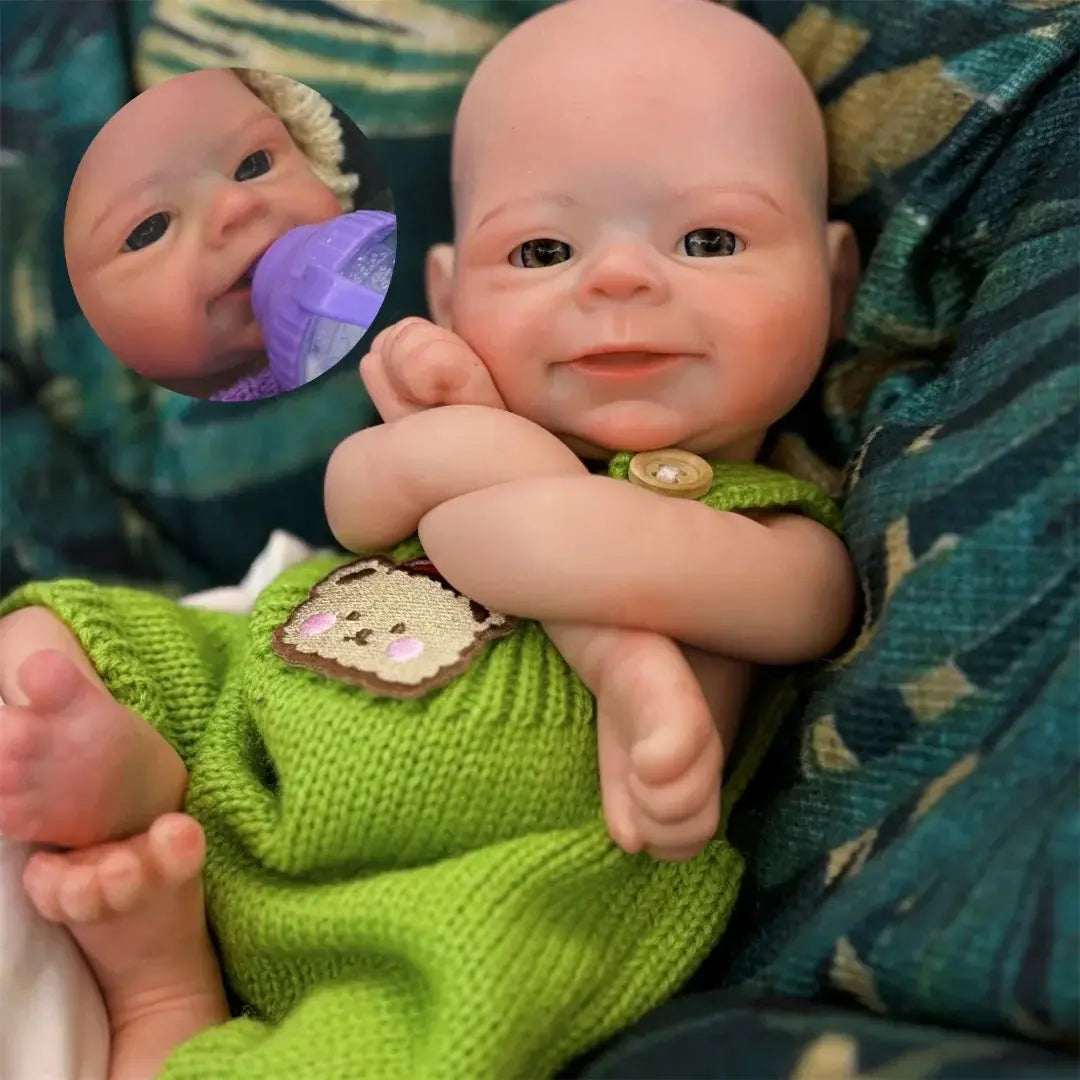 Image of Reborn Baby Dolls 33Cm Open Mouth Whole Body Silicone Bebe Reborn Boy