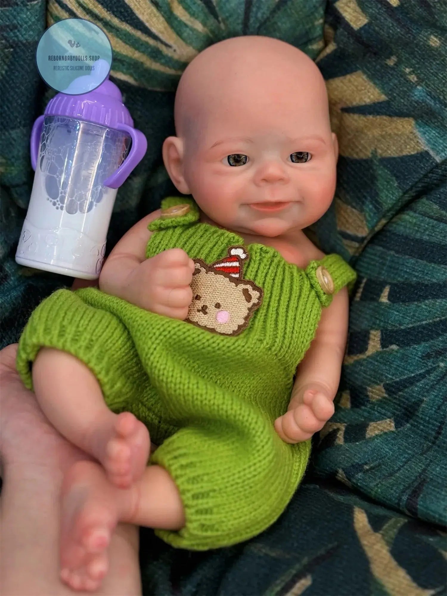 Image of Reborn Baby Dolls 33Cm Open Mouth Whole Body Silicone Bebe Reborn Boy
