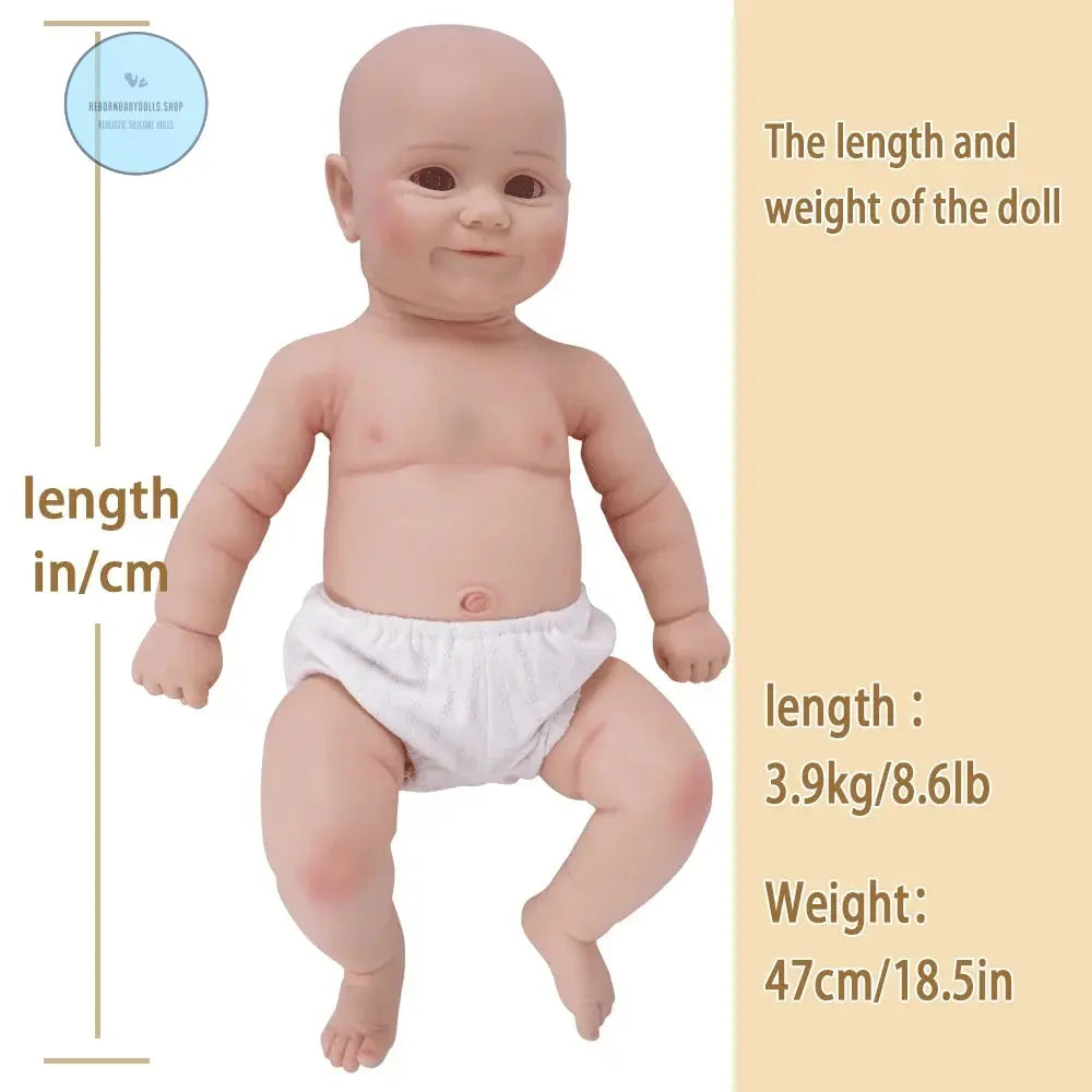 Image of Reborn Baby Dolls 47 Cm Full Silicone Reborn Doll Dressable Make-Up