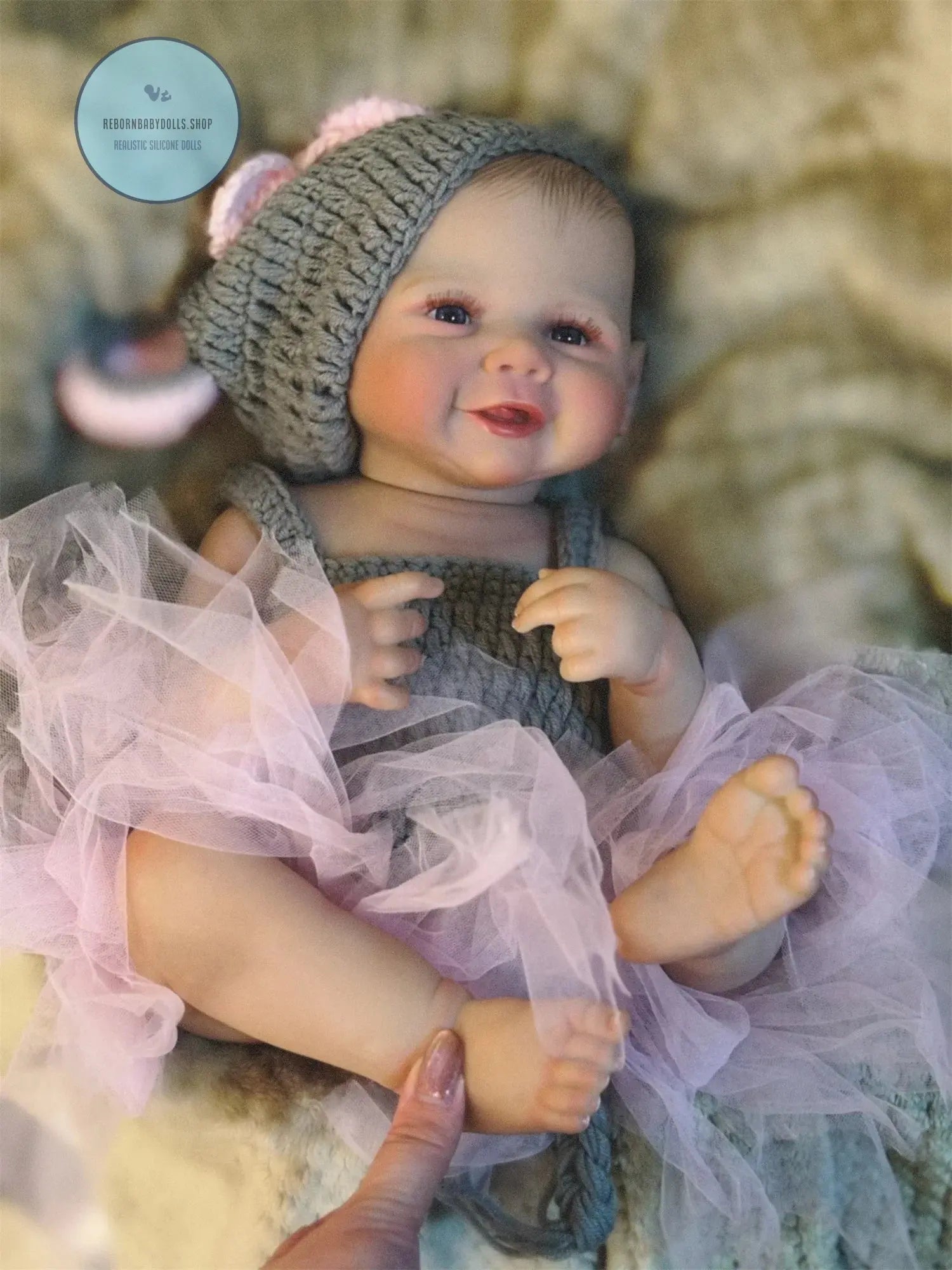Image of Reborn Baby Dolls 50Cm Cuddly Vivienne Bebe Reborn Girl With Painted