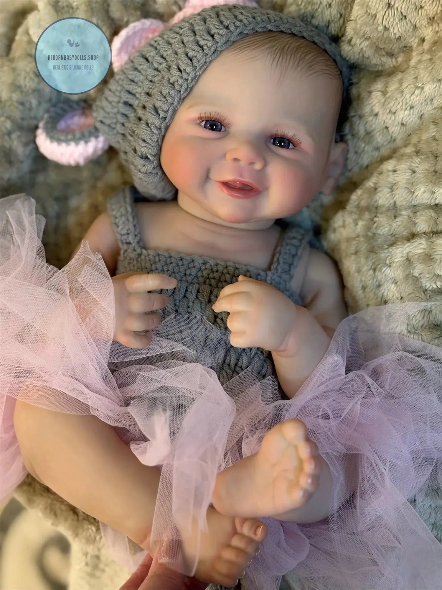 Image of Reborn Baby Dolls 50Cm Cuddly Vivienne Bebe Reborn Girl With Painted