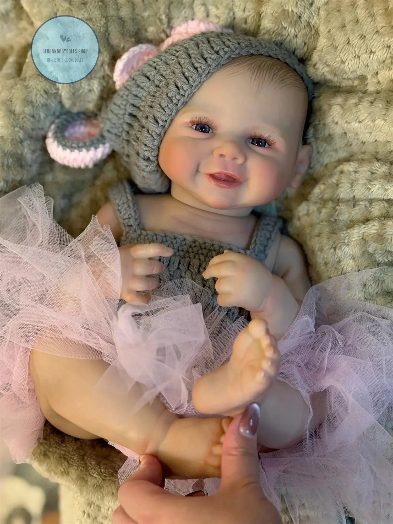 Image of Reborn Baby Dolls 50Cm Cuddly Vivienne Bebe Reborn Girl With Painted