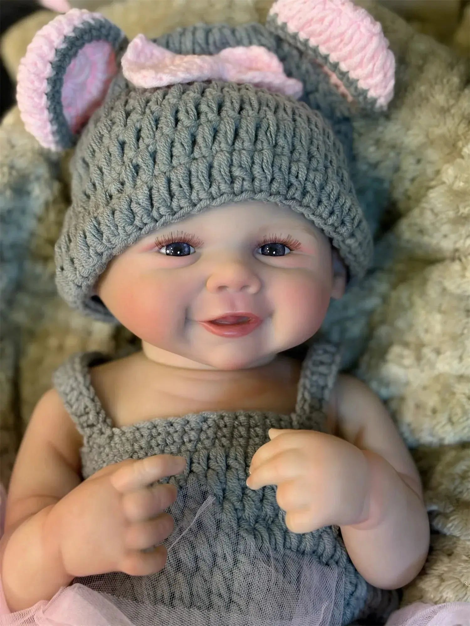 Image of Reborn Baby Dolls 50Cm Cuddly Vivienne Bebe Reborn Girl With Painted