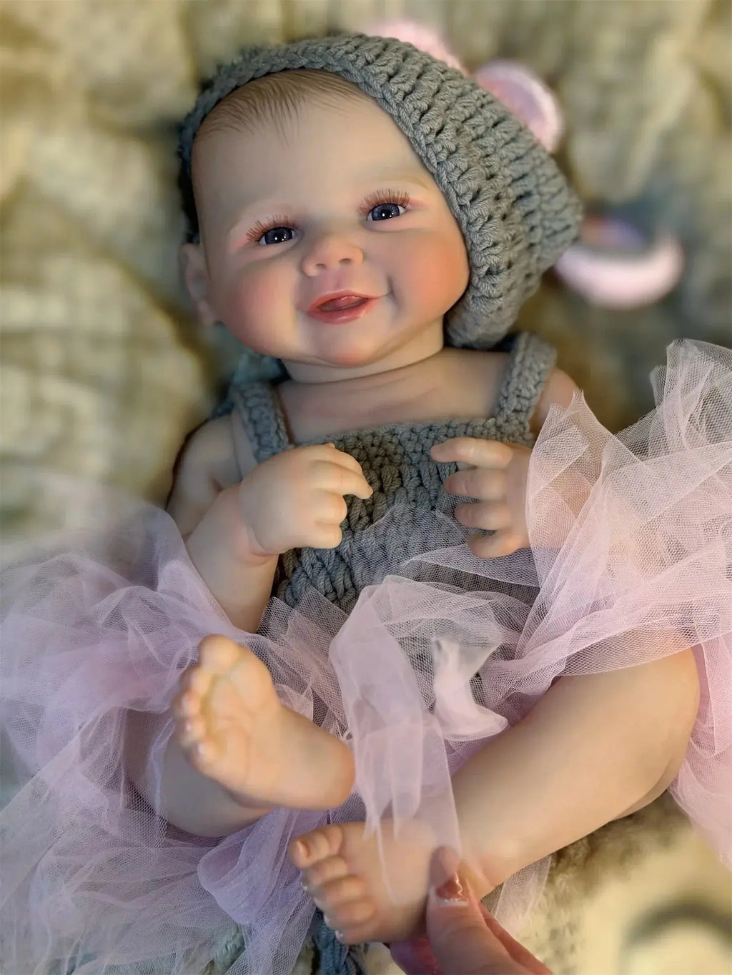 Image of Reborn Baby Dolls 50Cm Cuddly Vivienne Bebe Reborn Girl With Painted