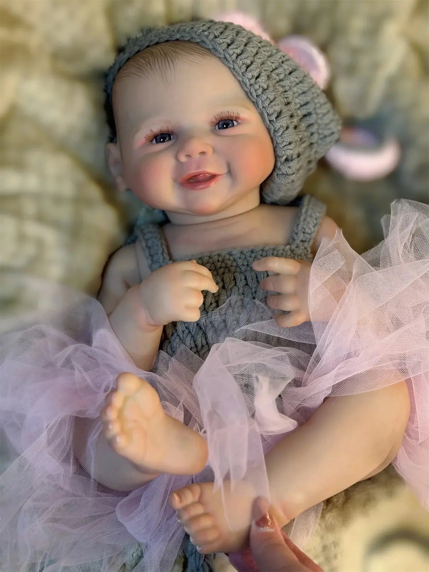 Image of Reborn Baby Dolls 50Cm Cuddly Vivienne Bebe Reborn Girl With Painted