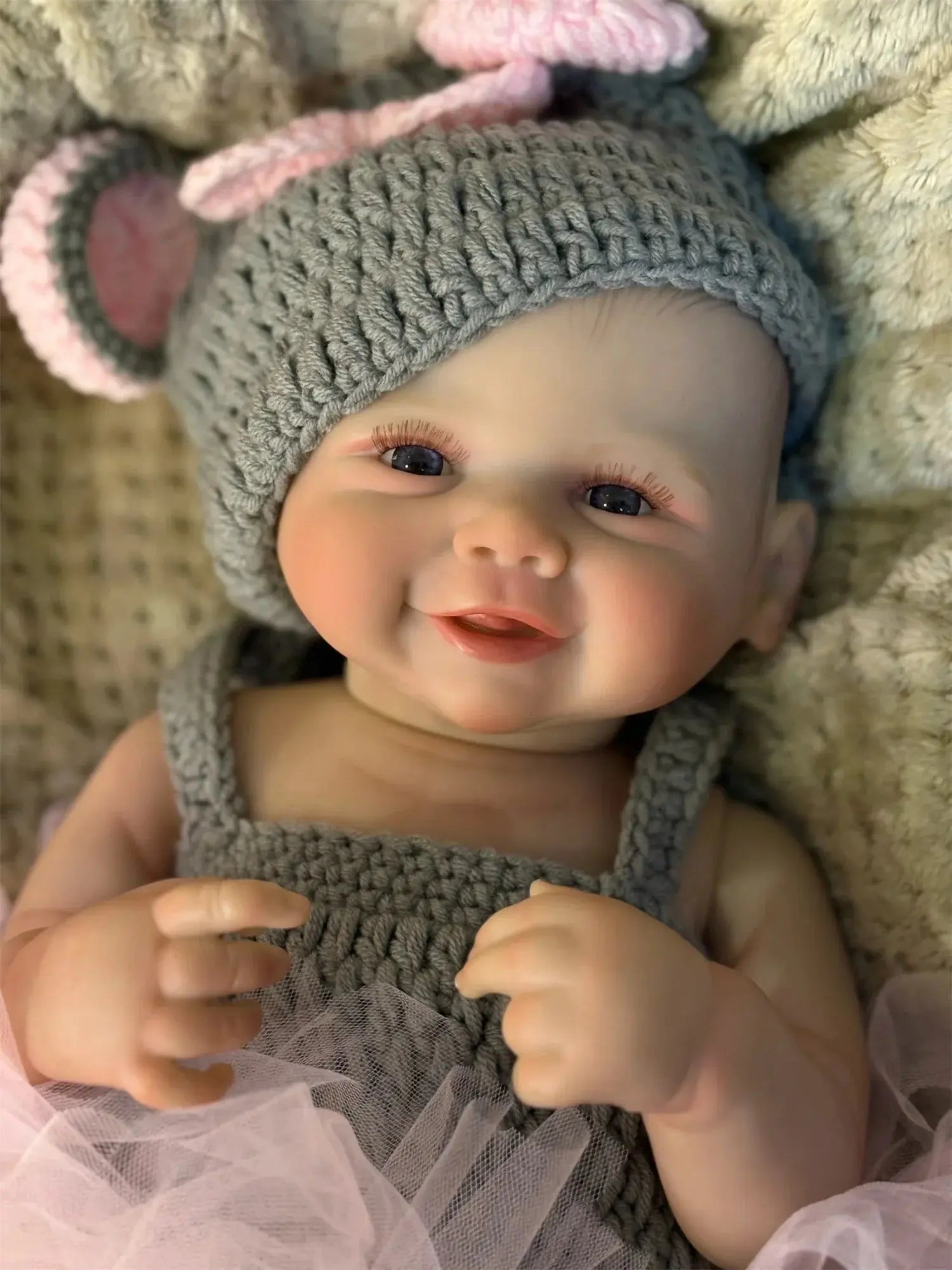 Image of Reborn Baby Dolls 50Cm Cuddly Vivienne Bebe Reborn Girl With Painted